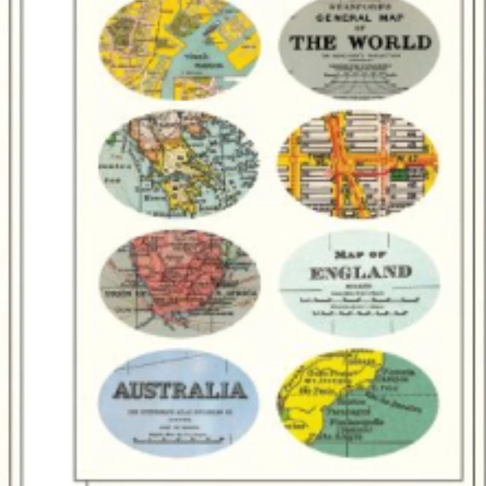 Vintage Maps - Cavallini & Co. Vintage Stickers NEW IN BOX